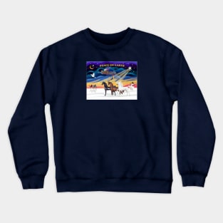 "Christmas Sunrise" with Three Beautiful Stallions Crewneck Sweatshirt